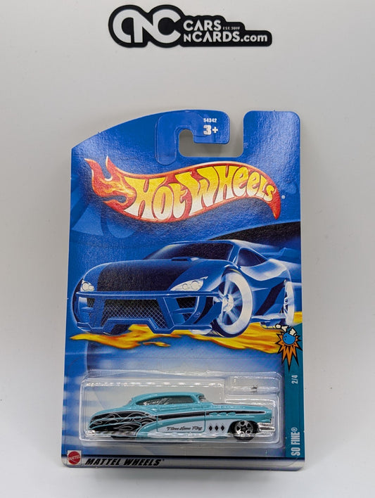 2002 Hot Wheels So Fine Blue Collector #60 (Soft Corners)