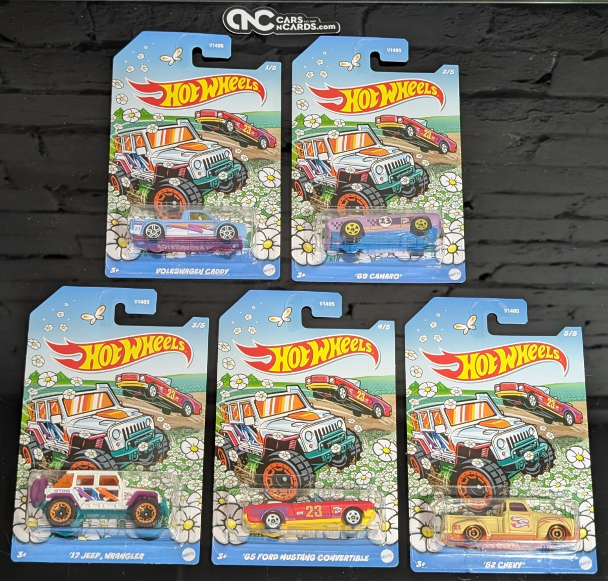 2023 Hot Wheels Spring Series Set of 5 Cars (Soft Corners)