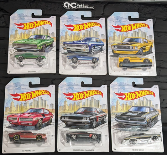 2018 Hot Wheels Detroit Muscle Set of 6 Cars (Soft Corners)