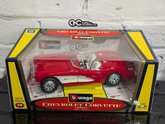 BBurago 1:18 Scale 1957 Chevrolet Corvette Red (Soft Corners)