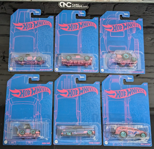 2022 Hot Wheels Blue and Pink Series Mix 2 Set of 6 Cars (Soft Corners)