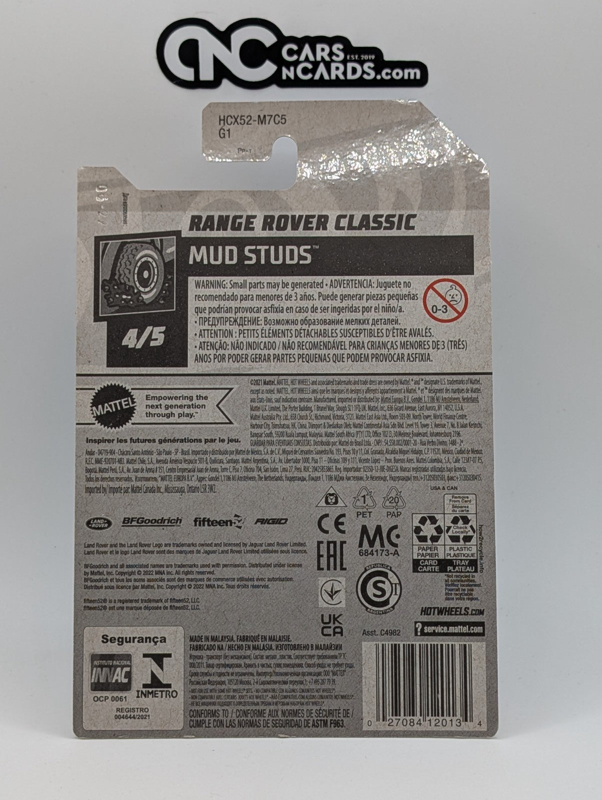 2021 Hot Wheels Mud Studs 4/5 Range Rover Classic Yellow 159/250