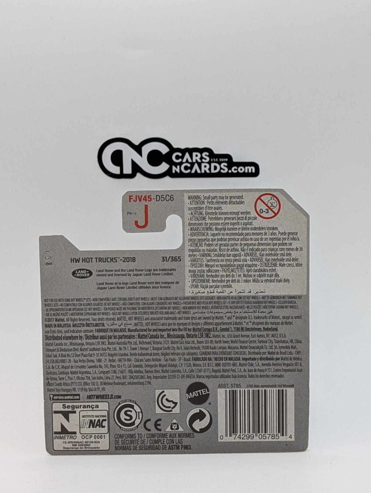 2018 Hot Wheels '15 Land Rover Defender Double Cab Khaki 31/365 Short Card
