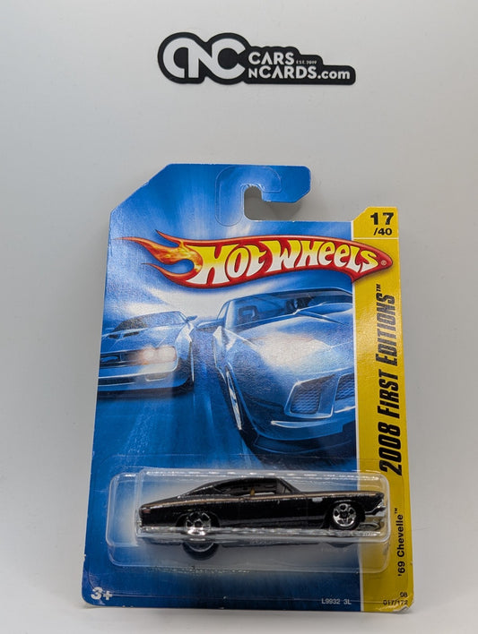 2008 Hot Wheels First Editions 17/40 '69 Chevelle Black 17/172 (Soft Corners)