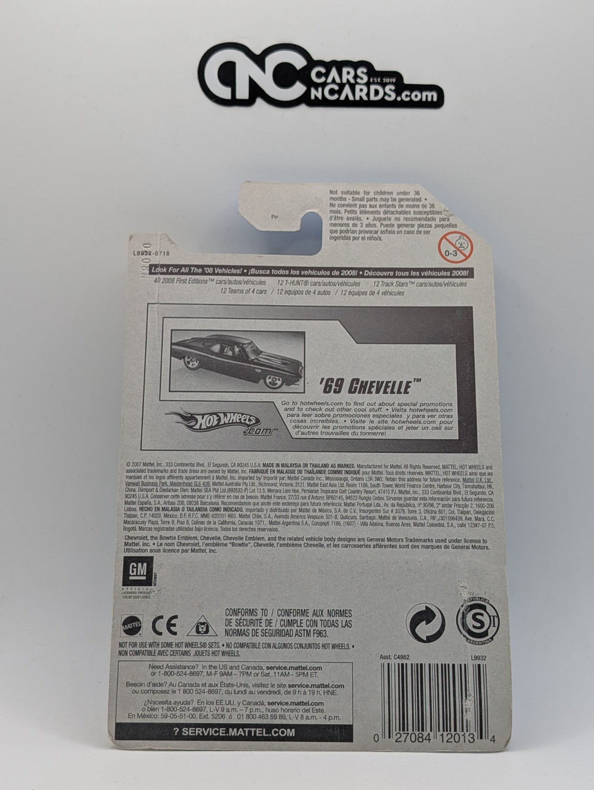 2008 Hot Wheels First Editions 17/40 '69 Chevelle Black 17/172 (Soft Corners)