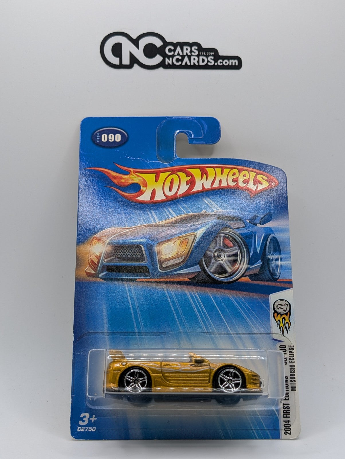 2004 Hot Wheels First Editions Mitsubishi Eclipse Gold Collector #90 (Creased)