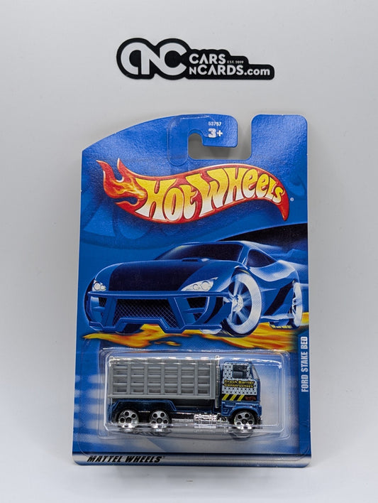 2001 Hot Wheels Ford Stake Bed Truck Collector Blue #228