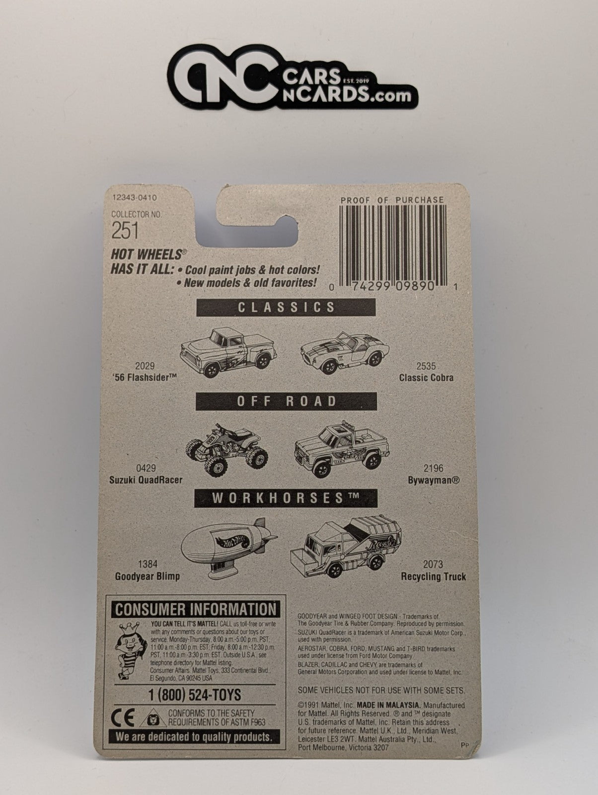 1996 Hot Wheels Gulch Stepper Black Collector #251