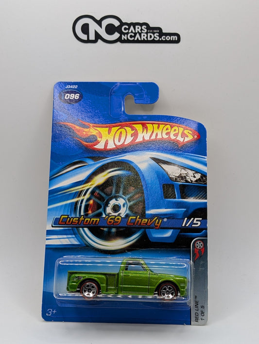2006 Hot Wheels Red Line 1/5 Custom '69 Chevy Green Collector #96