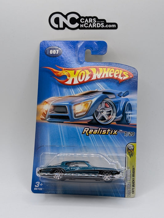 2005 Hot Wheels First Editions Realistix 7/20 1971 Buick Riviera Blue