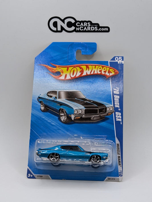 2010 Hot Wheels Muscle Mania 5/10 '70 Buick GSX Blue 91/214