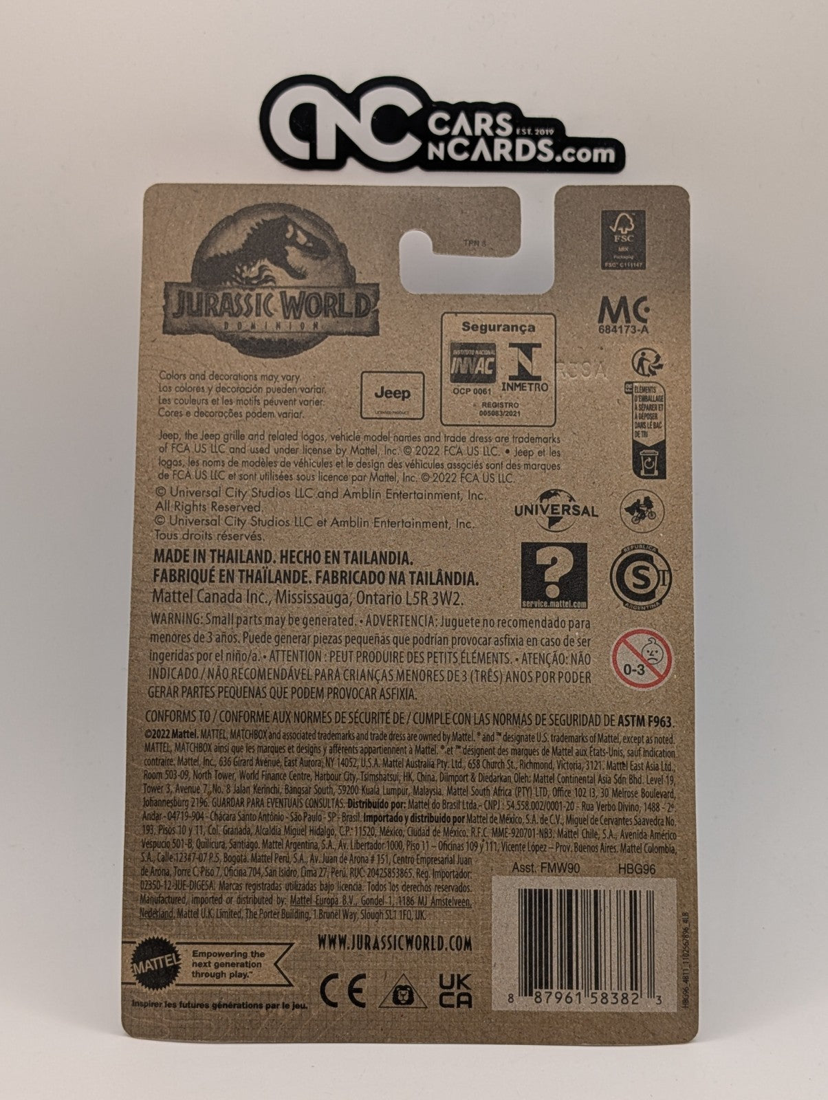 2022 Matchbox Jurassic World Dominion '19 Jeep Gladiator