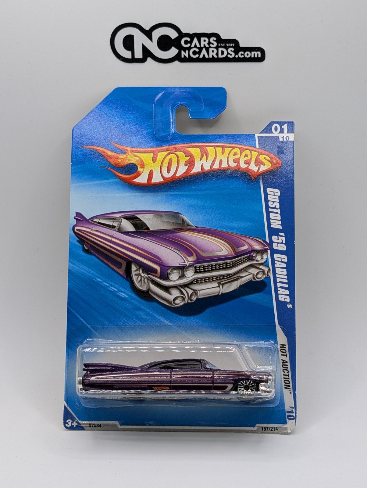 2010 Hot Wheels Hot Auction 1/10 Custom '59 Cadillac Purple 157/214