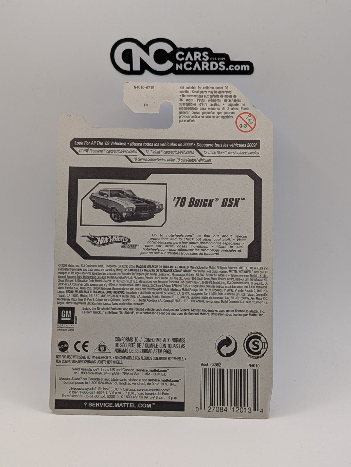 2009 Hot Wheels HW Premiere 7/42 '70 Buick GSX White 7/166 (Soft Corners)