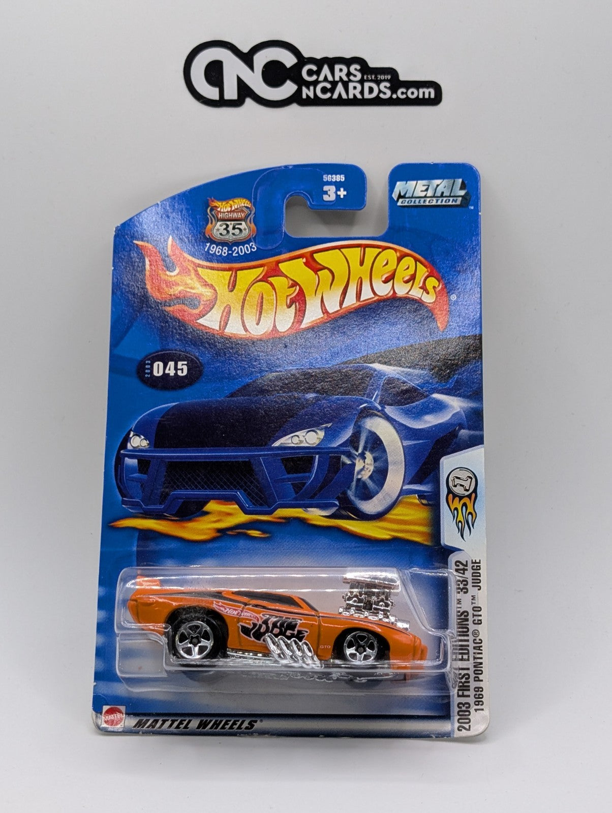 2003 Hot Wheels First Editions 33/42 Tooned 1969 Pontiac GTO Judge Orange
