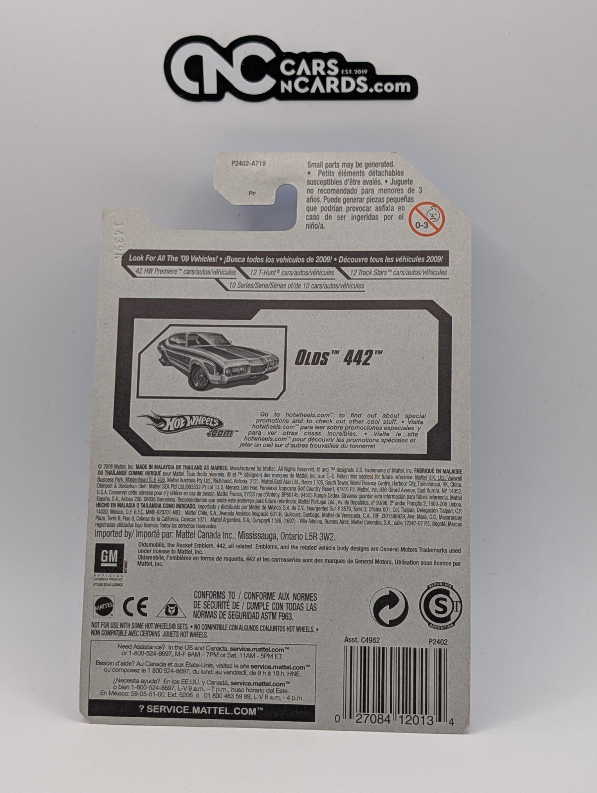 2009 Hot Wheels Muscle Mania 6/10 Olds 442 White 82/166