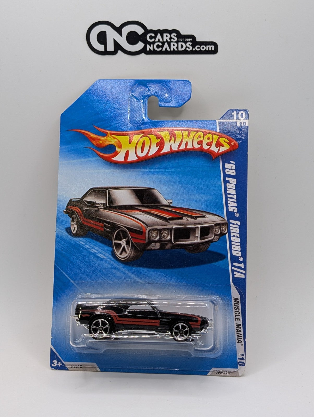 2010 Hot Wheels Muscle Mania 10/10 '69 Pontiac Firebird T/A Black 96/214