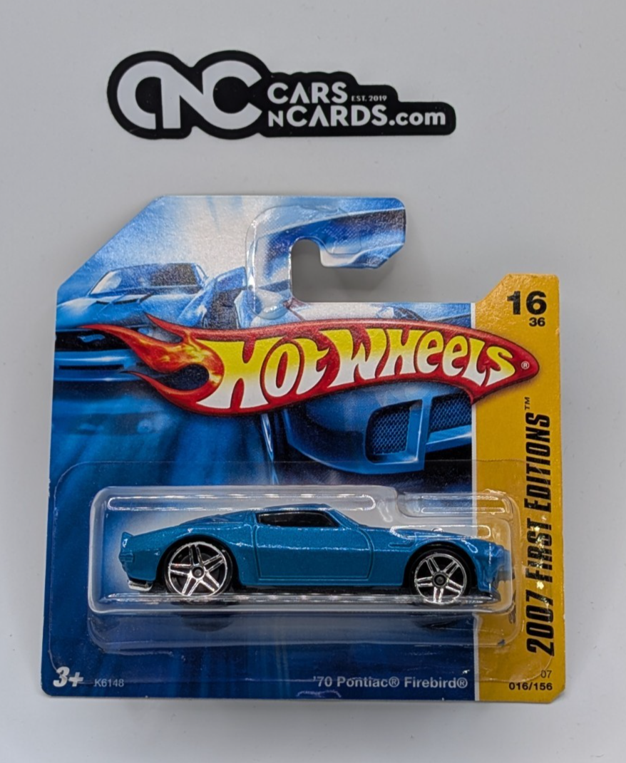 2007 Hot Wheels First Editions 16/36 '70 Pontiac Firebird Blue 16/156 Short Card