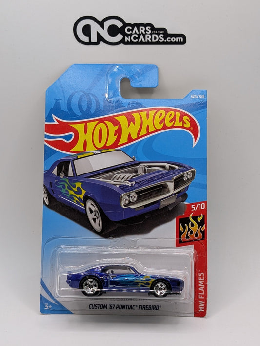 2018 Hot Wheels HW Flames 5/10 Custom '67 Pontiac Firebird Blue 324/365