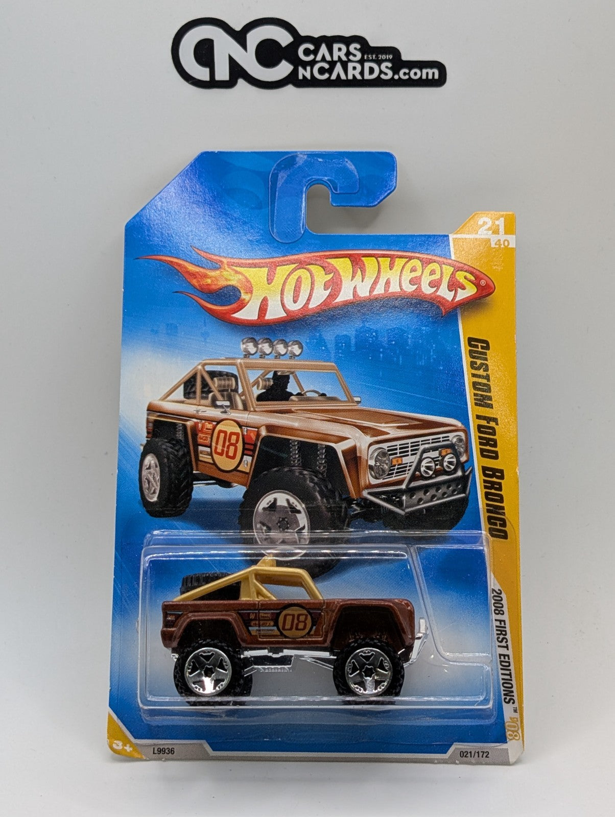 2008 Hot Wheels First Editions 21/40 Custom Ford Bronco Gold 21/172
