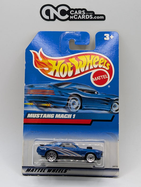 1999 Hot Wheels Ford Mustang Mach 1 Blue Collector #1105 (Card Damage)