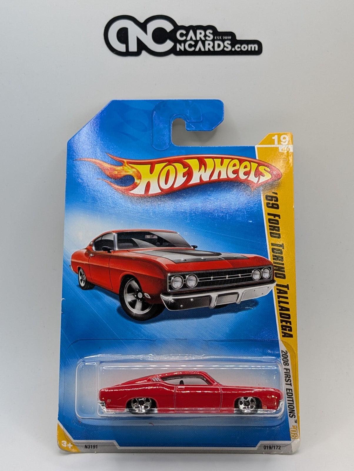 2008 Hot Wheels First Editions 19/40 '69 Ford Torino Talladega Red Soft Corners