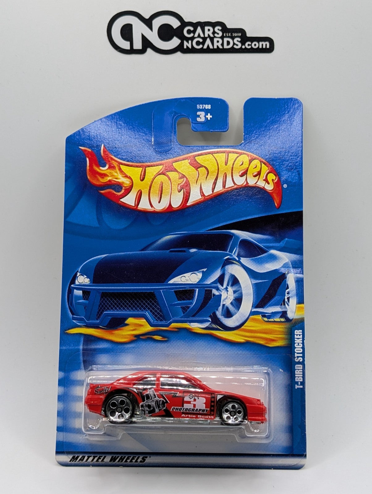 2001 Hot Wheels T-Bird Stocker Red Collector #239 (Card Crease)