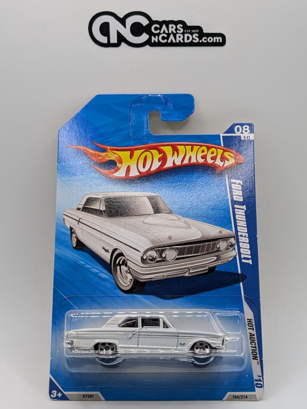 2010 Hot Wheels Hot Auctions 8/10 Ford Thunderbolt White 164/214