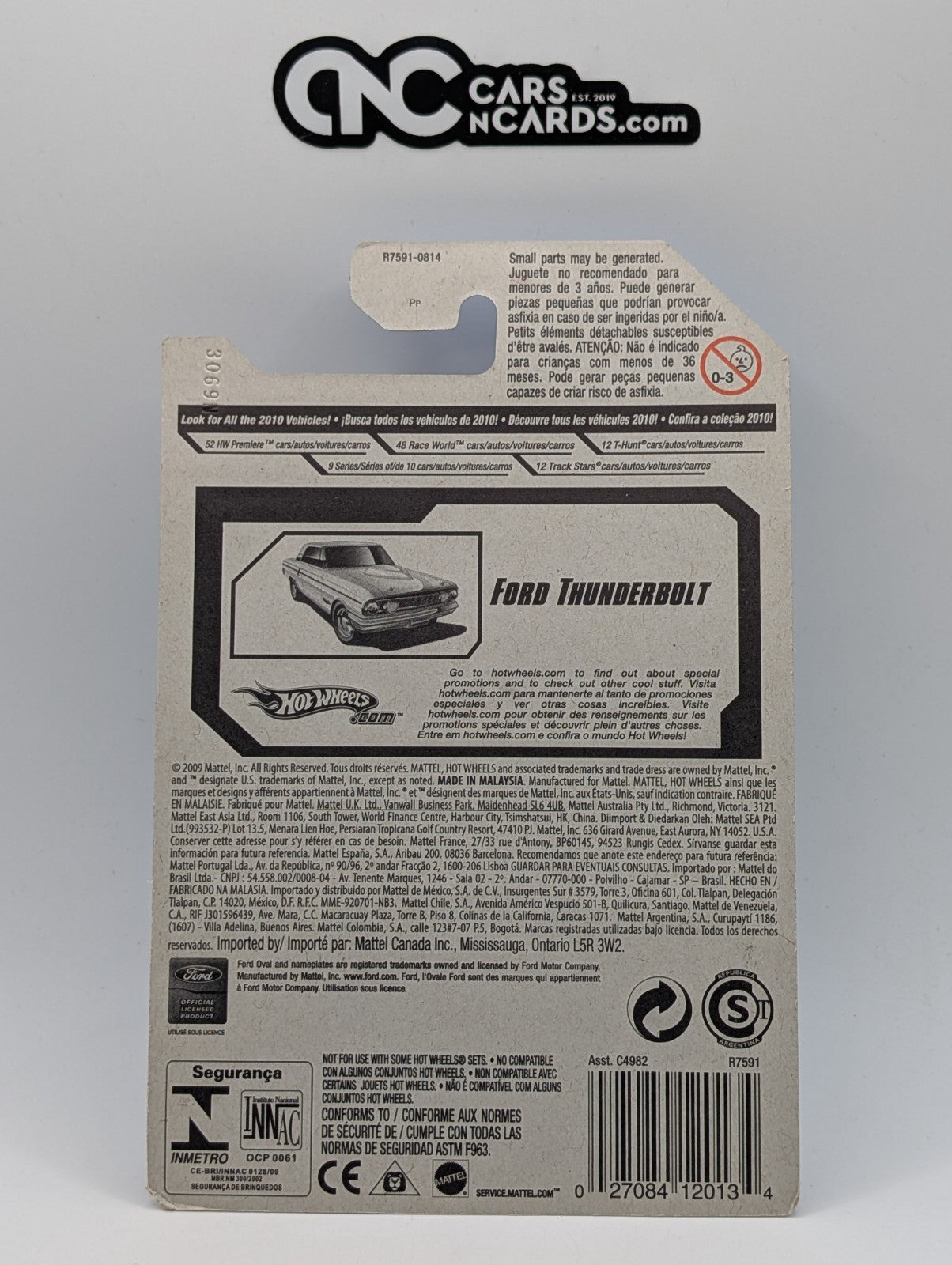 2010 Hot Wheels Hot Auctions 8/10 Ford Thunderbolt White 164/214