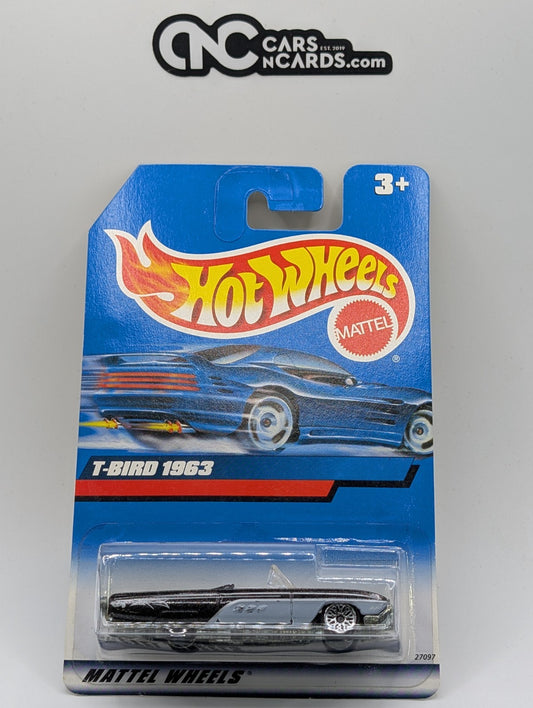 2000 Hot Wheels T-Bird 1963 Black Collector #130 (Card Damage)