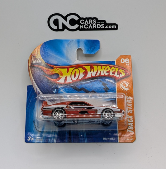 2007 Hot Wheels Track Stars 6/12 Rivited Orange 114/156 Short Card