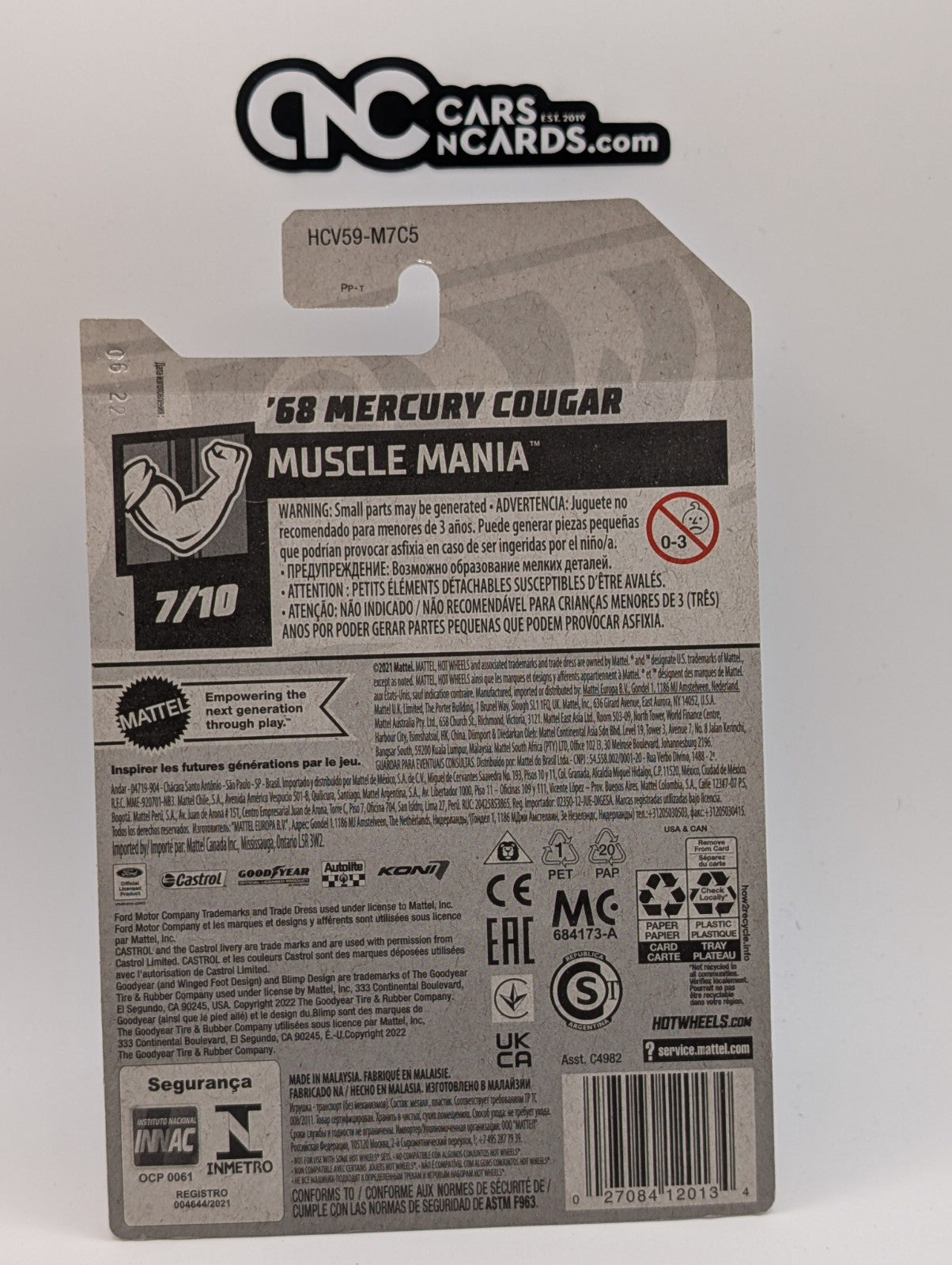 2022 Hot Wheels Muscle Mania 7/10 '68 Mercury Cougar Blue 236/250