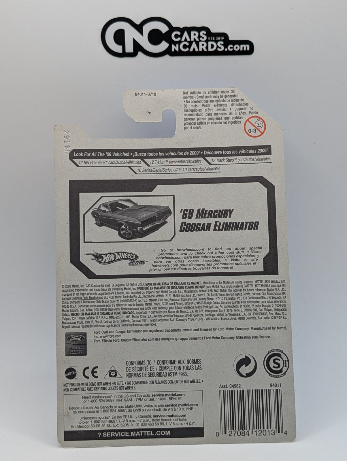 2009 Hot Wheels HW Premiere 8/42 '69 Cougar Eliminator Blue 8/166
