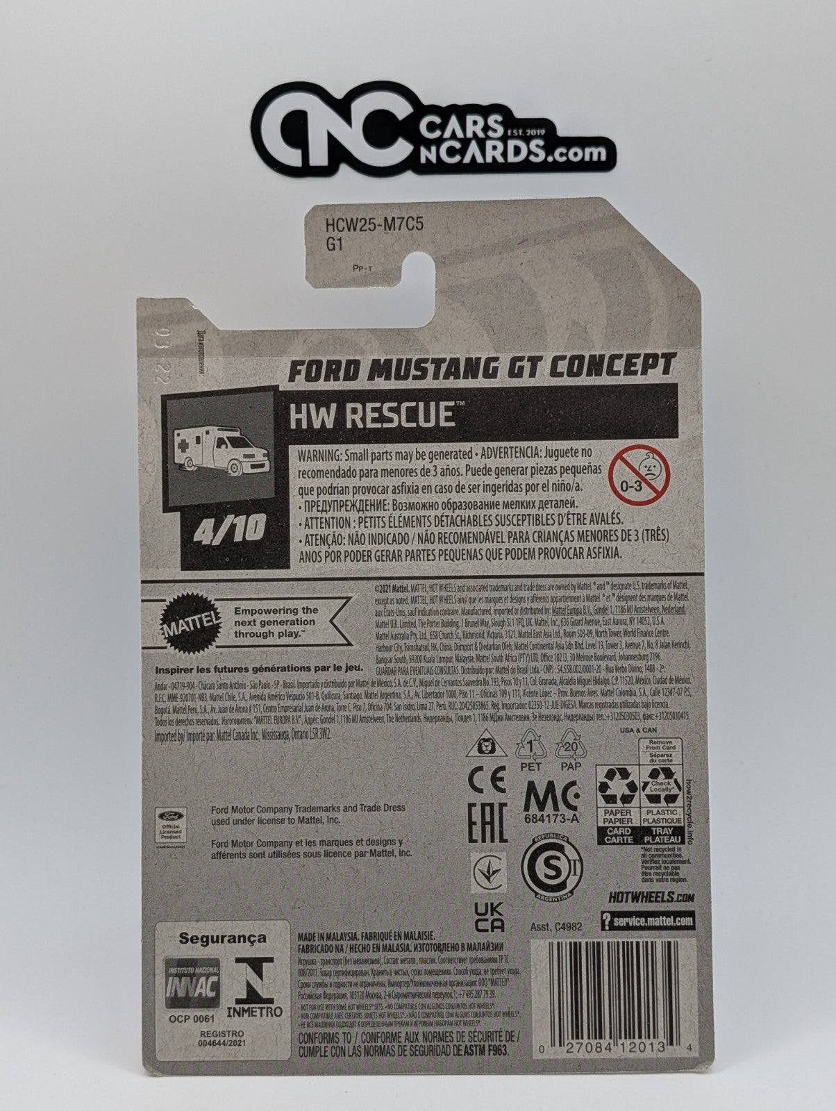 2022 Hot Wheels HW Rescue Ford Mustang GT Concept White 188/250