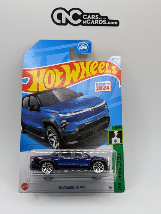 2024 Hot Wheels HW Green Speed 8/10 Silverado EV RST Blue 110/250