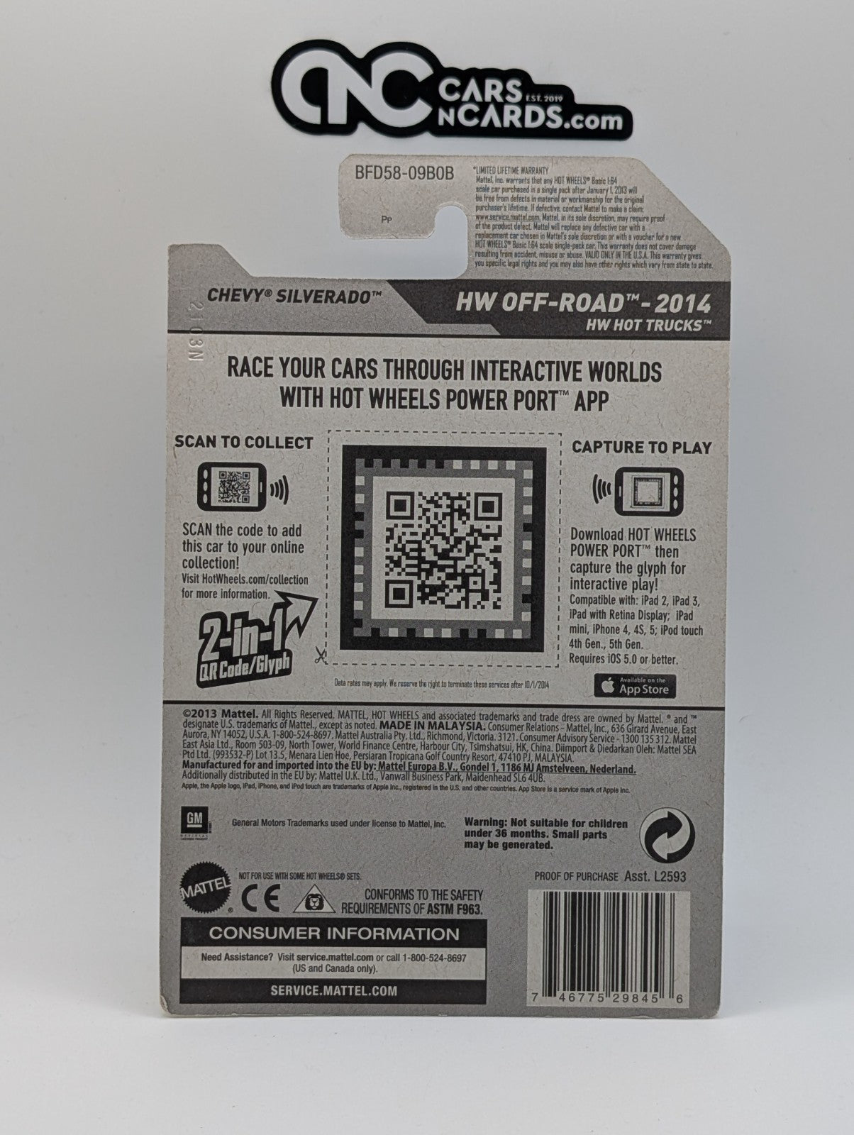 2014 Hot Wheels HW Off Road Chevy Silverado Blue Flames 132/250