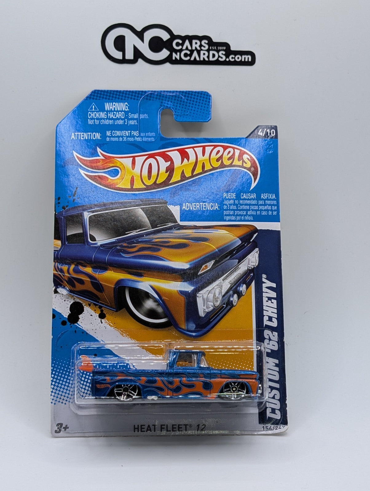 2012 Hot Wheels Heat Fleet 4/10 Custom '62 Chevy Blue 154/247