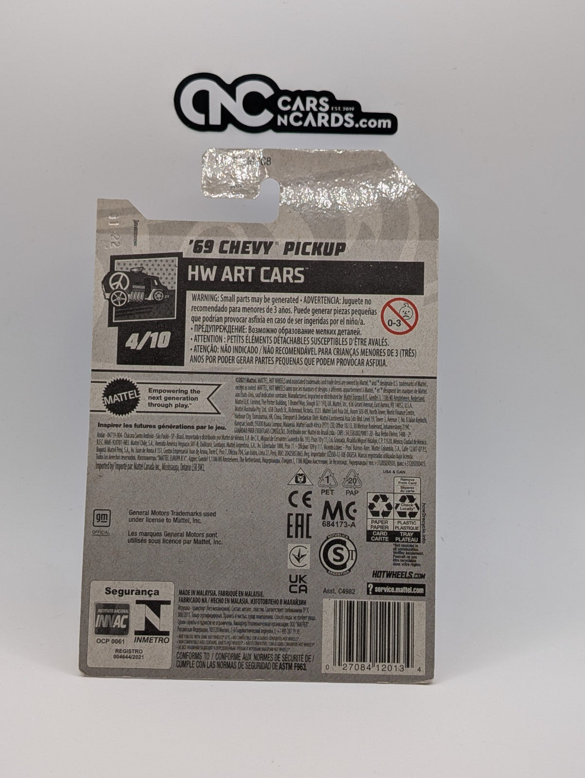 2022 Hot Wheels HW Art Cars 4/10 Custom '69 Chevy Pickup Red 108/250