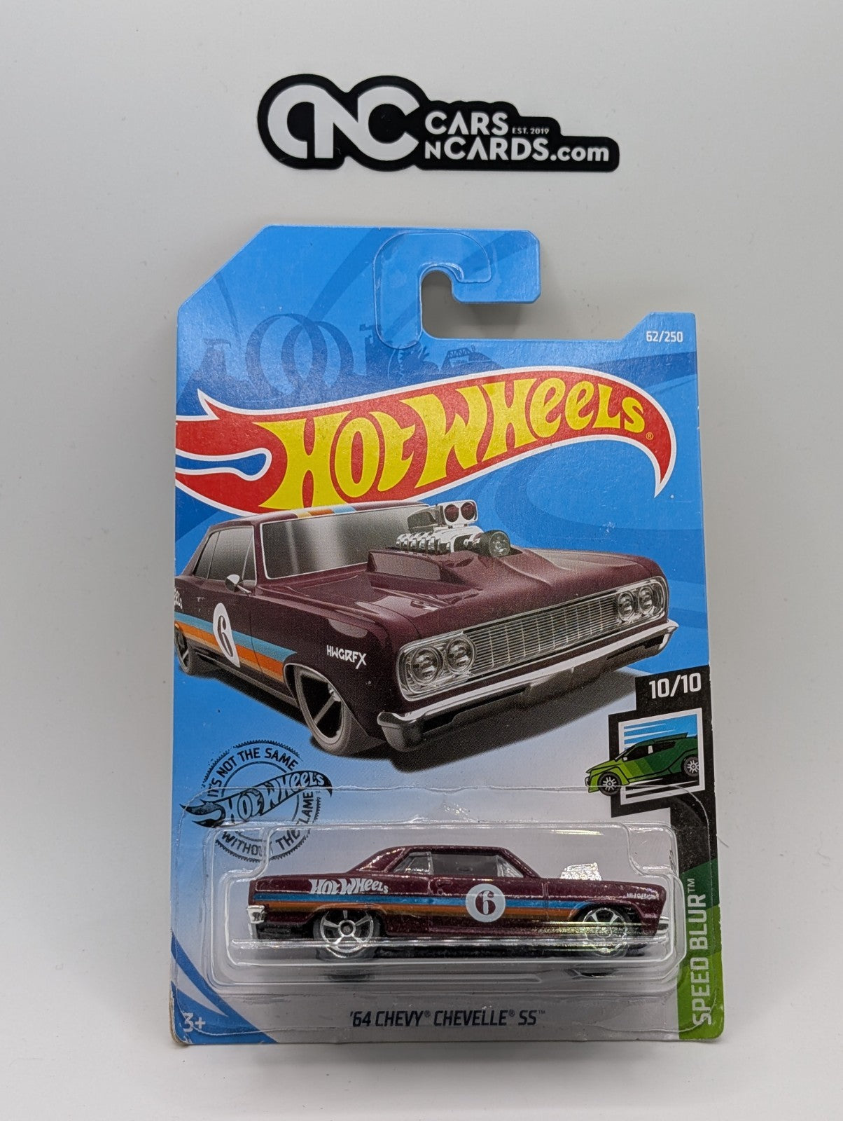 2019 Hot Wheels Speed Blue 10/10 '64 Chevy Chevelle SS 247/250 (Soft Corners)