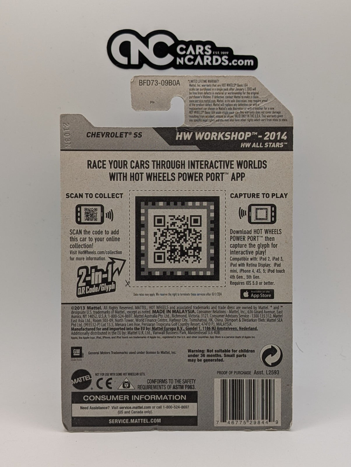 2014 Hot Wheels HW Workshop Chevrolet SS Blue 199/250 (Card Damage)