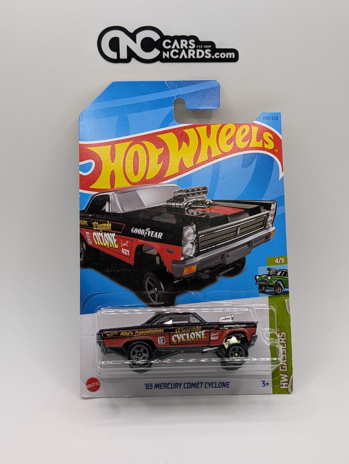 2023 Hot wheels HW Gassers 4/5 '65 Mercury Comet Cyclone 199/250 (Card Damage)