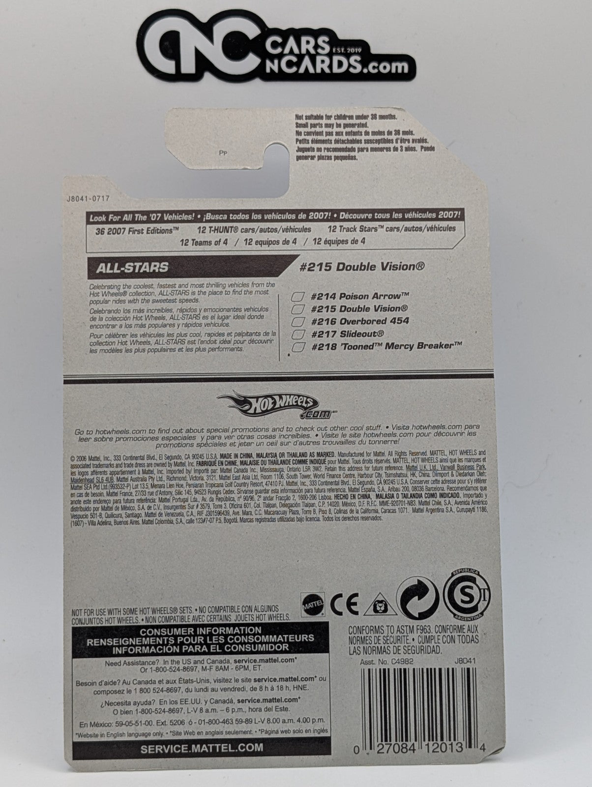 2007 Hot Wheels Double Vision White Flames 215/223