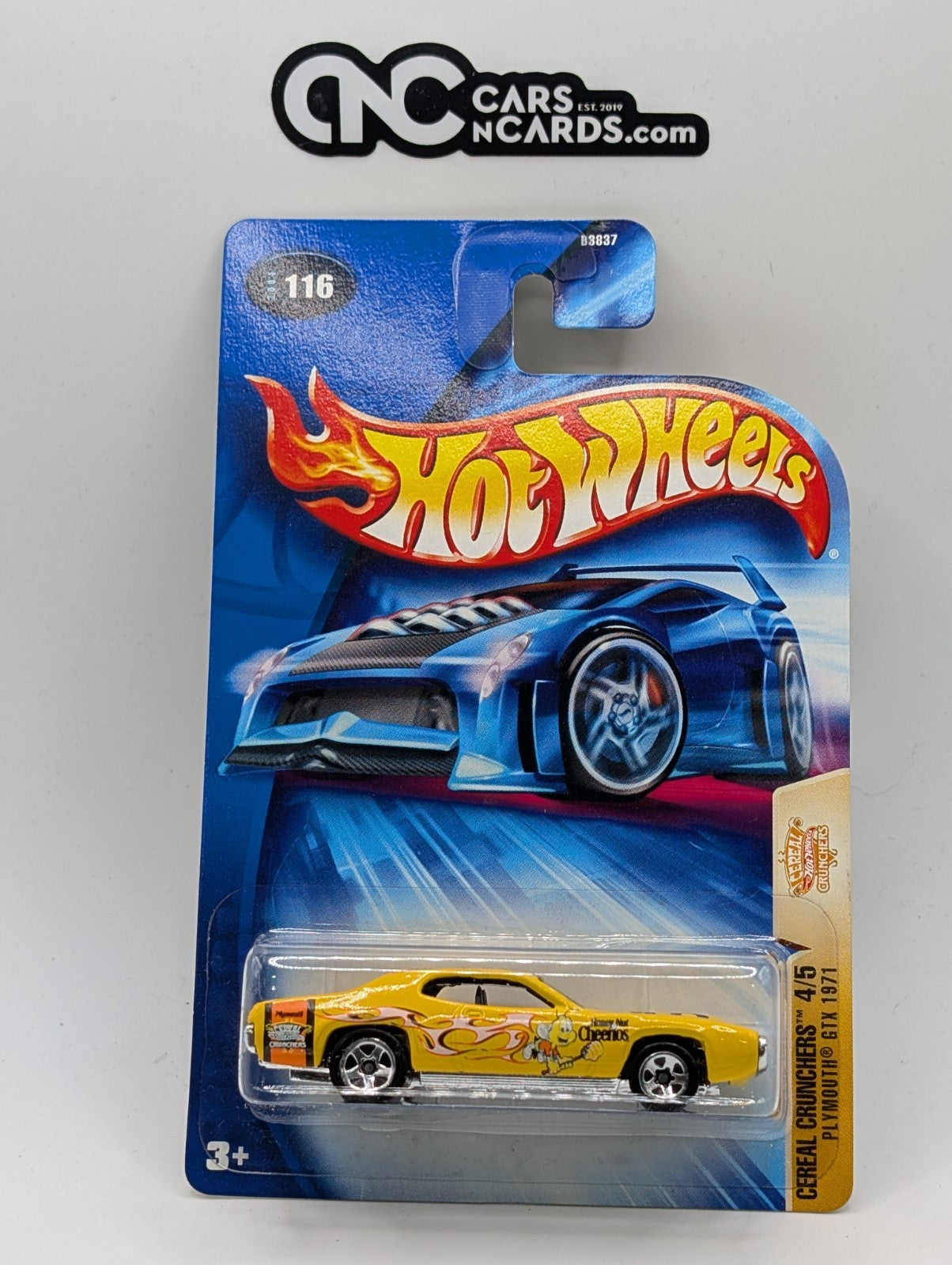 2004 Hot Wheels Cereal Crunchers 4/5 1971 Plymouth GTX Honey Nut Cheerios #116