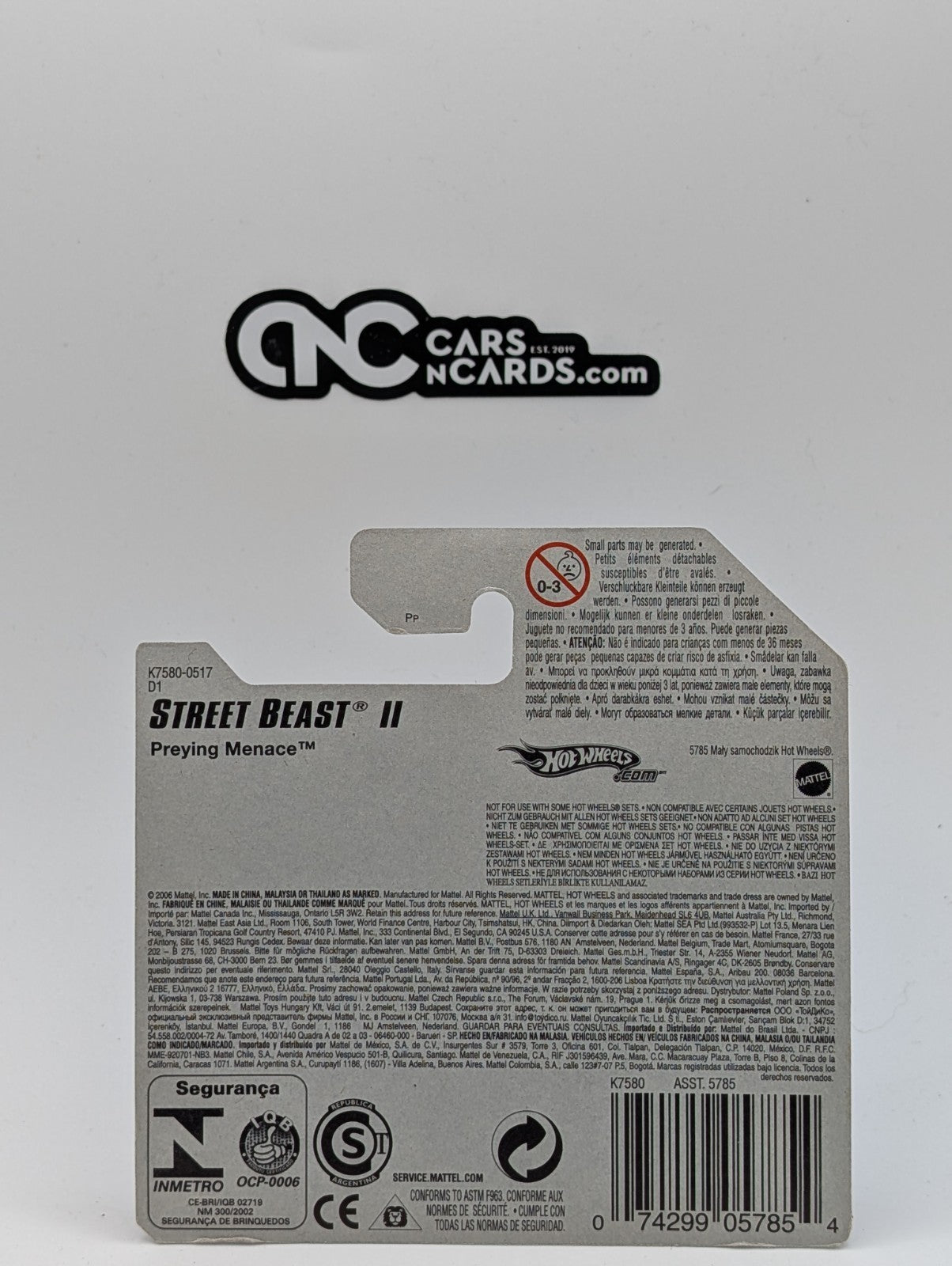 2007 Hot Wheels Street Beast II 1/4 Preying Menace Black 65/156 Short Card