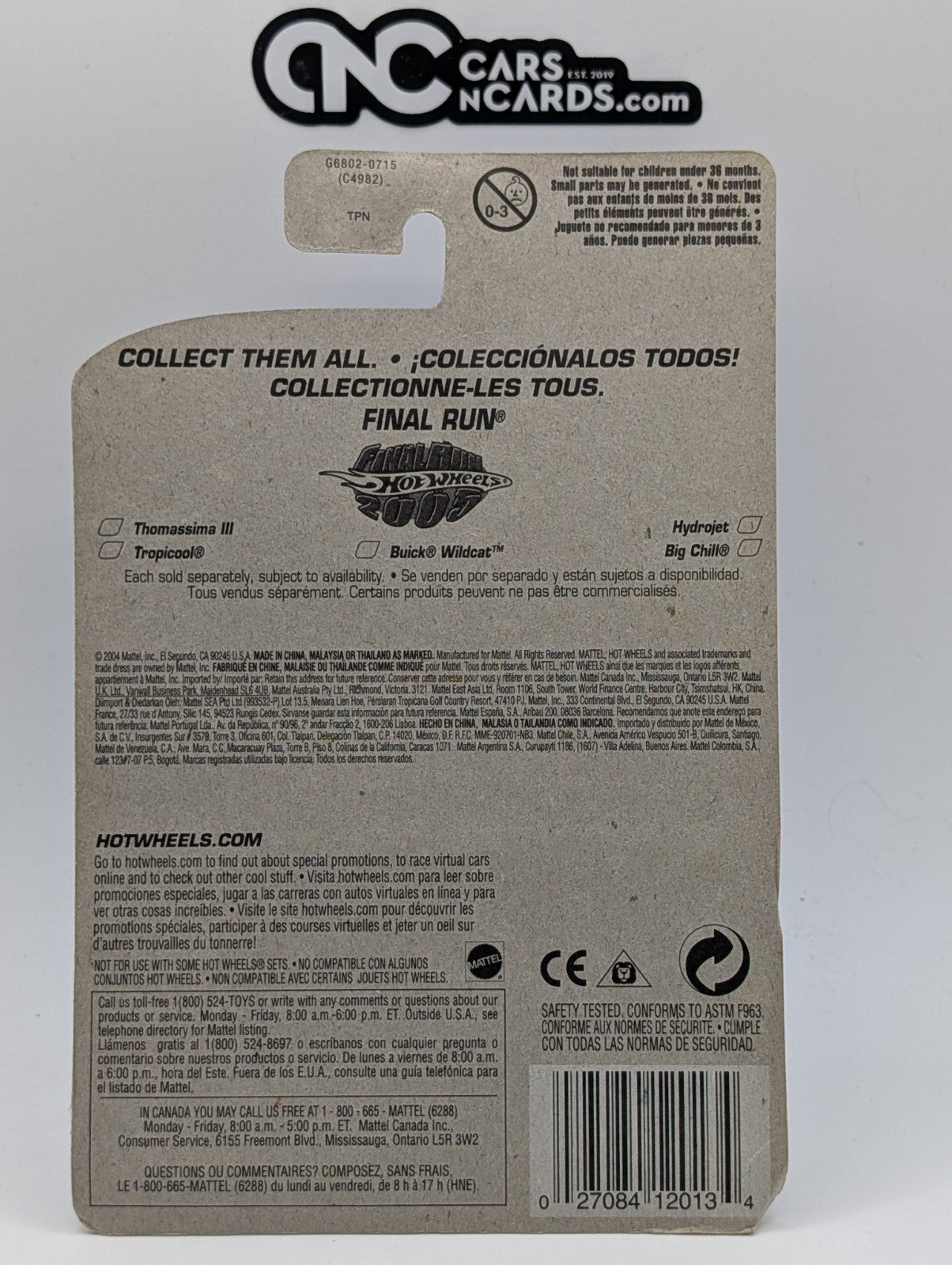 2005 Hot Wheels Final Run 5/5 Big Chill White Collector #75 (Card Damage)