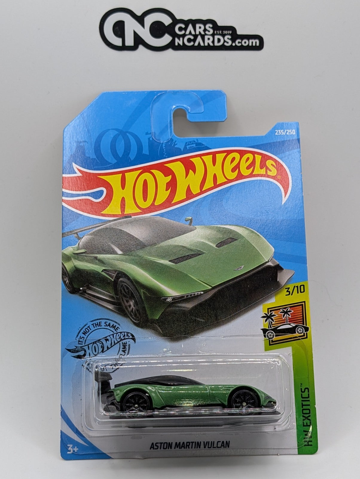2019 Hot Wheels HW Exotics 3/10 Aston Martin Vulcan Green 235/250 ERROR