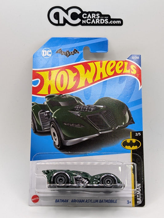 2022 Hot Wheels Batman 2/5 Arkham Asylum Batmobile Green 32/250 (Card Crease)