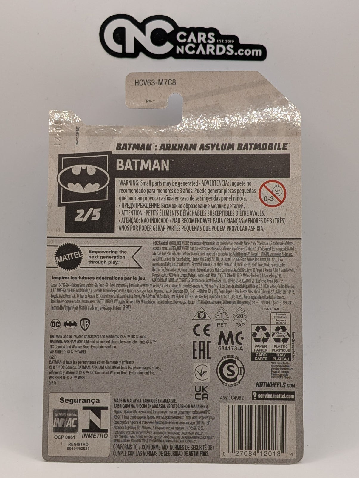 2022 Hot Wheels Batman 2/5 Arkham Asylum Batmobile Green 32/250