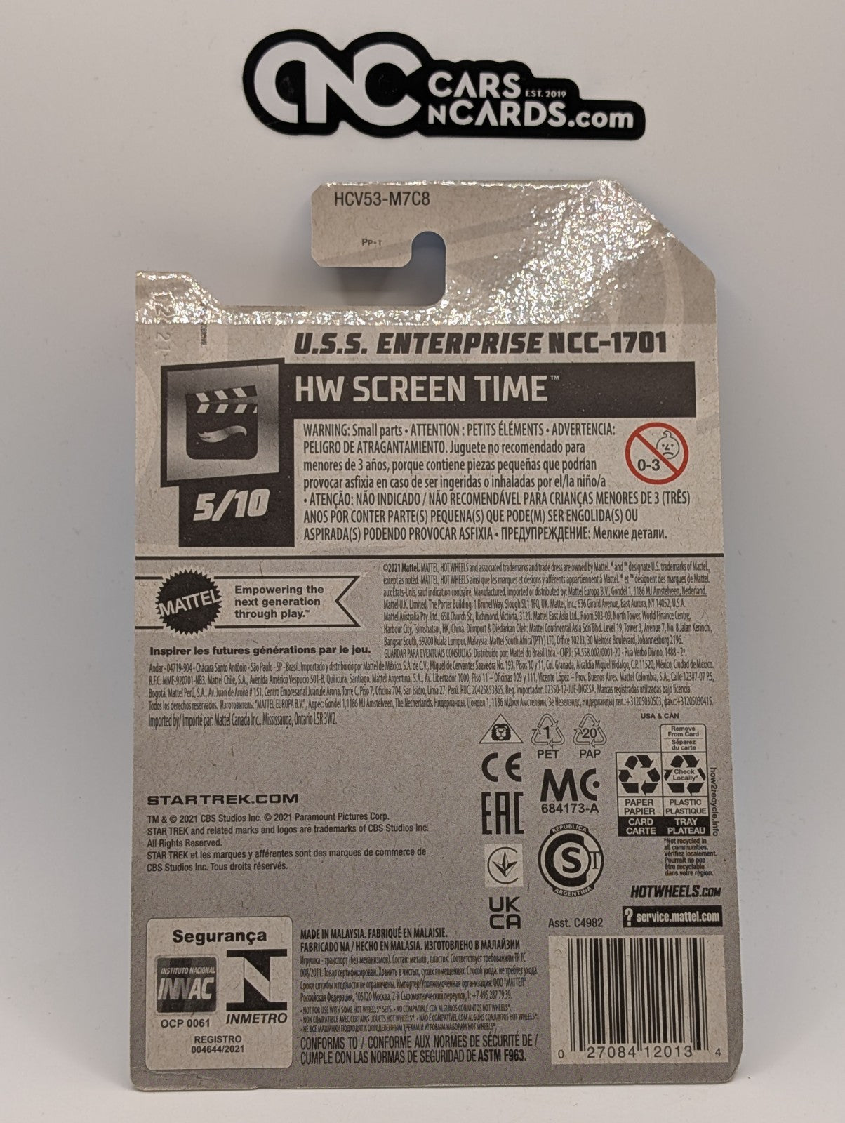 2022 Hot Wheels HW Screen Time USS Enterprise NCC-1701 (Card Damage)
