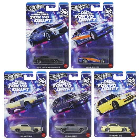 2026 Hot Wheels Silver Series Fast & Furious: Tokyo Drift Full Set of 5 Cars
